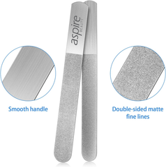 ASPIRE BEAUTY Stainless Steel Diamond Sapphire Nail File To Clean Your Nail After Cut Or Trim Professional Quality 8"