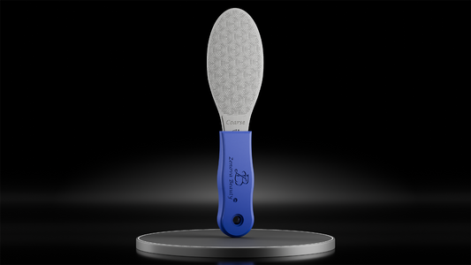 Zenova Elite Foot File – Surgical-Grade Stainless Steel Callus Remover for Clinics & Podiatrists, Autoclavable, Dual-Texture Coarse/Fine, Ergonomic Grip, Bundle with Warranty (Dazzling_Blue)