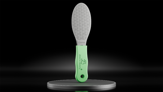 Zenova Elite Foot File – Surgical-Grade Stainless Steel Callus Remover for Clinics & Podiatrists, Autoclavable, Dual-Texture Coarse/Fine, Ergonomic Grip, Bundle with Warranty (Green Ash)