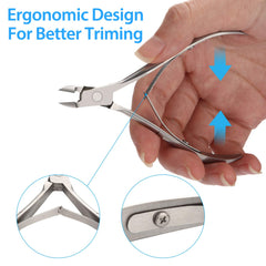 5mm Wide Jaw Cuticle Trimmer- Remover And Nipper For Accurate Trimming Made By Stainless Steel For Fingernails And Toenails (Double Spring)