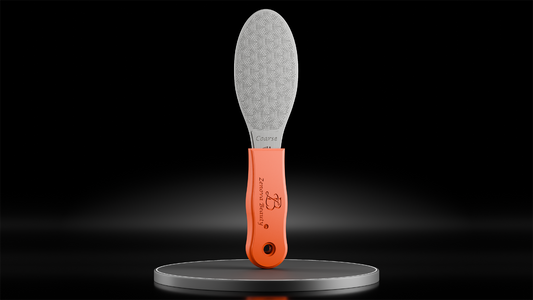 Zenova Elite Foot File – Surgical-Grade Stainless Steel Callus Remover for Clinics & Podiatrists, Autoclavable, Dual-Texture Coarse/Fine, Ergonomic Grip, Bundle with Warranty (Vibrant Orange)