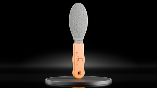 Zenova Elite Foot File – Surgical-Grade Stainless Steel Callus Remover for Clinics & Podiatrists, Autoclavable, Dual-Texture Coarse/Fine, Ergonomic Grip, Bundle with Warranty (Peach Fuzz)