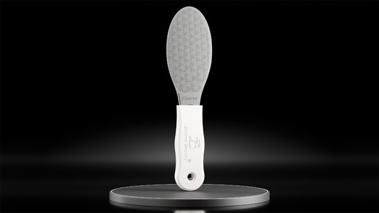Zenova Elite Foot File – Surgical-Grade Stainless Steel Callus Remover for Clinics & Podiatrists, Autoclavable, Dual-Texture Coarse/Fine, Ergonomic Grip, Bundle with Warranty (SnowWhite)