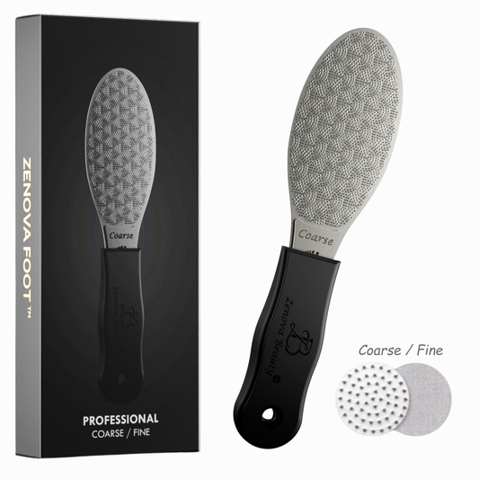 Stainless Steel Foot File with Silicone Grip - Professional Pedicure Callus Remover, ISO Certified, Safe for Diabetics, Christmas Gift for Men & Women, 2-Year Warranty