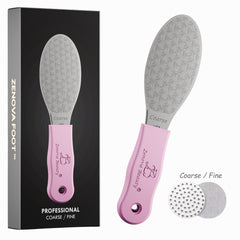 Stainless Steel Foot File with Silicone Grip - Professional Pedicure Callus Remover, ISO Certified, Safe for Diabetics, Christmas Gift for Men & Women, 2-Year Warranty