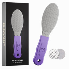 Stainless Steel Foot File with Silicone Grip - Professional Pedicure Callus Remover, ISO Certified, Safe for Diabetics, Christmas Gift for Men & Women, 2-Year Warranty