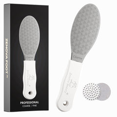 Stainless Steel Foot File with Silicone Grip - Professional Pedicure Callus Remover, ISO Certified, Safe for Diabetics, Christmas Gift for Men & Women, 2-Year Warranty