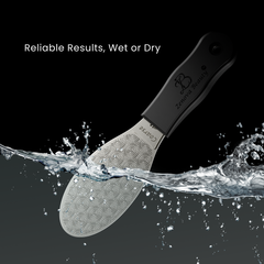 Stainless Steel Foot File with Silicone Grip - Professional Pedicure Callus Remover, ISO Certified, Safe for Diabetics, Christmas Gift for Men & Women, 2-Year Warranty